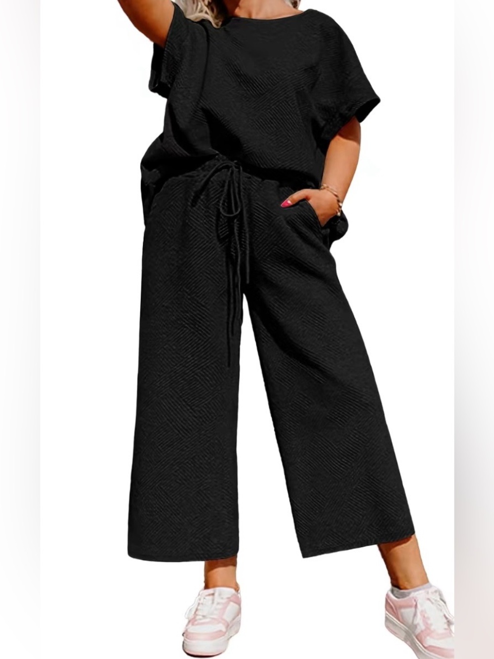 Women’s Plus Size Lounge Set Eytino Black 5X Casual NWOT